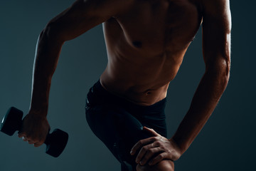 Fototapeta na wymiar muscular man doing pushups