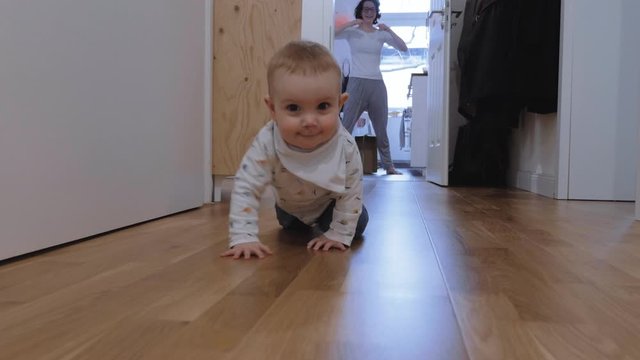 Baby Crawling Towards Camera