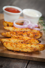 Spicy potato wedges
