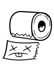 lustig tot gesicht abgerissen stück toiletten papier klopapier klo toilette wc bad stuhl po abwischen scheißen kacken abreißen hygiene rolle clipart comic cartoon design cool pinkeln