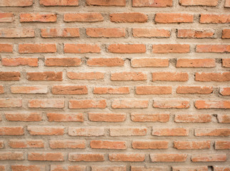 Background or texture of orange brick wall.