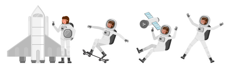 Astronaut woman vector character design no6 © yindee