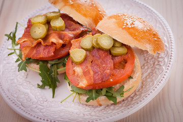 Bacon, lettuce and tomato sandwich
