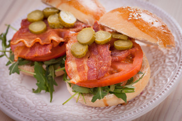 Bacon, lettuce and tomato sandwich