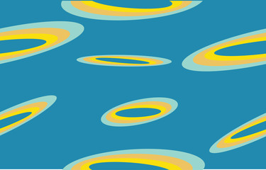 seamless pattern with oval shapes on blue background