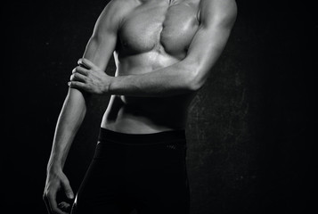 Fototapeta na wymiar muscular male torso of a man