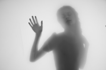 Woman fog silhouette
