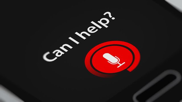 Microphone Symbol on Smart Phone. Voice Assistant Concept