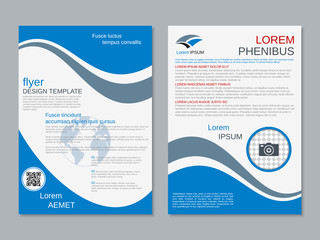 Modern professional two-sided flyer vector design template