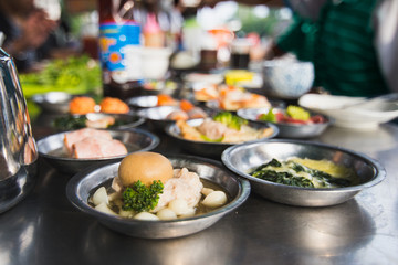 Dim sum set in breakfast restaurant.