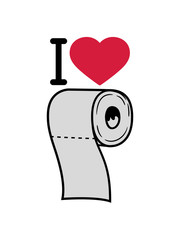 I love herz liebe toiletten papier klopapier klo toilette wc bad stuhl po abwischen scheißen kacken abreißen hygiene rolle clipart comic cartoon design cool pinkeln