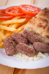 Bosnian cevapcici, minced meat kebab
