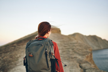 tourist in mountains