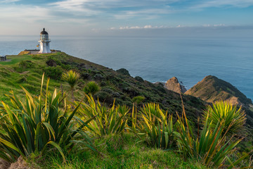 lighthouse on the shore of the sea