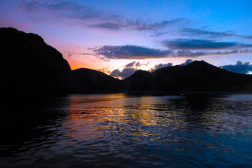Labuan Bajo Mountain Silhouette While Sunset