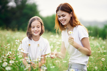 Fototapeta premium mother and daughter in the park