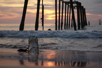 Old bridge in the Beach Thailand