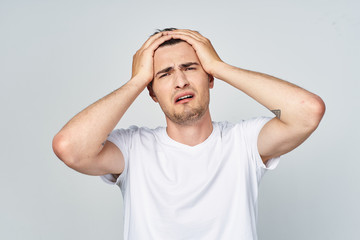 young man with headache