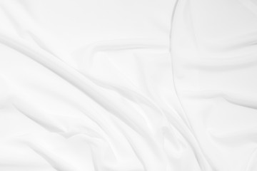 Abstract soft image of white silk fabric, cloth surface background.