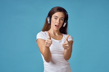 young woman with thumbs up