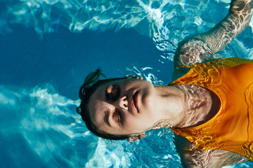 boy in swimming pool