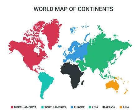 World Map of Continents Vector Design