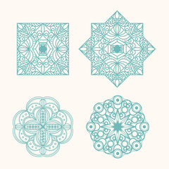 set of mandalas logo, Mehndi, tattoos, decorations. Oriental ethnic style decorative ornaments. Coloring book pages.
