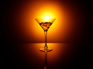 glass on black background