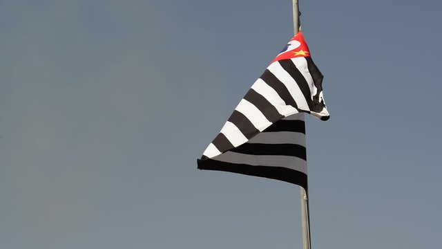 A beautiful view of Sao Paulo flag, estate of Brazil.