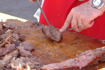 Asado y chorizo argentino