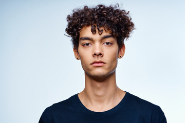 portrait of young man with long hair