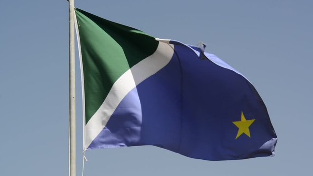 A beautiful view of Mato Grosso do Sul state flag in Brazil.