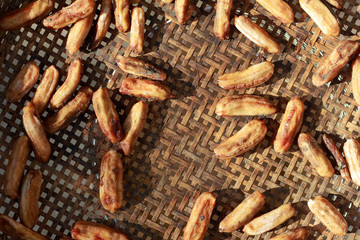 The fungus on dried bananas