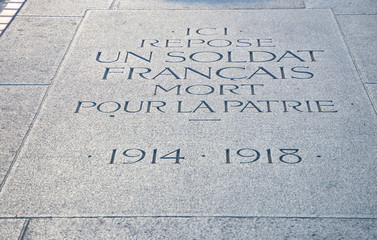 Tomb of the Unkown Soldier under the Arc de Triomphe on Bastille Day