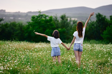 young couple in the field