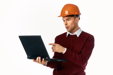 young engineer with laptop