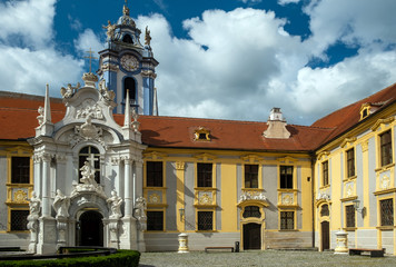 Obraz premium Durnstein is a small town on the Danube river in the Krems-Land distric