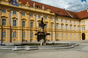 the historic Melk Abbey, entrance courtyard