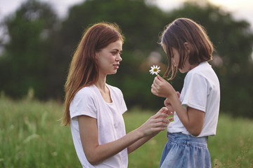 mother and daughter in the park