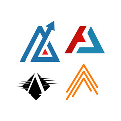 Letter A Logos a Modern triangle logo vector inspirations