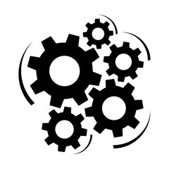 Gears and cogs vector illustration in black and white styles