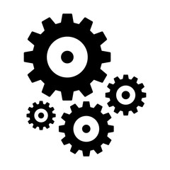 Gears and cogs vector illustration in black and white styles