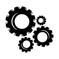 Gears and cogs vector illustration in black and white styles