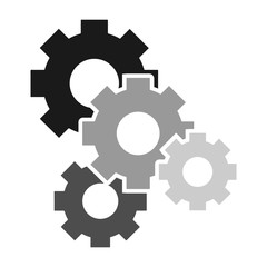 Gears and cogs vector illustration in black and white styles