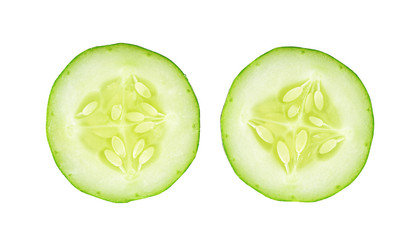 cucumber piece on white background