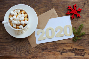Figures 2020 background new year. Christmas composition. The concept of the new 2020.