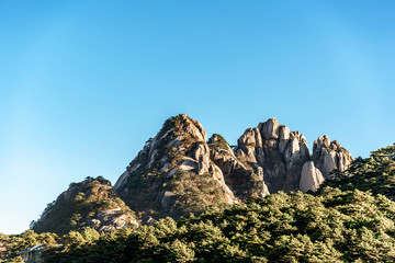 UNESCO World Heritage Site Natural beautiful landscape of Huangshan mountain scenery ( Yellow mountain ) in Anhui CHINA, It is a best of China major tourist destination.