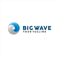 Circle Big Wave Logo Design Vector Illustration Template Idea