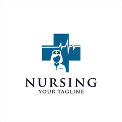 Fototapeta premium Nurse Logo Design Inspiration and Idea