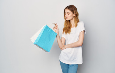 Fototapeta premium young woman with shopping bags